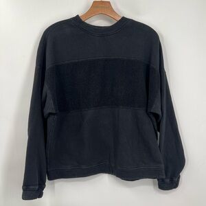 Mate the Label Black Sherpa Stripe Sweatshirt